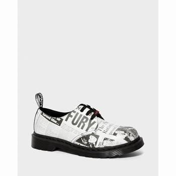 Dr Martens Férfi 1461 Sex Pistols Bőr Printed Oxford Cipő Fekete / Fehér